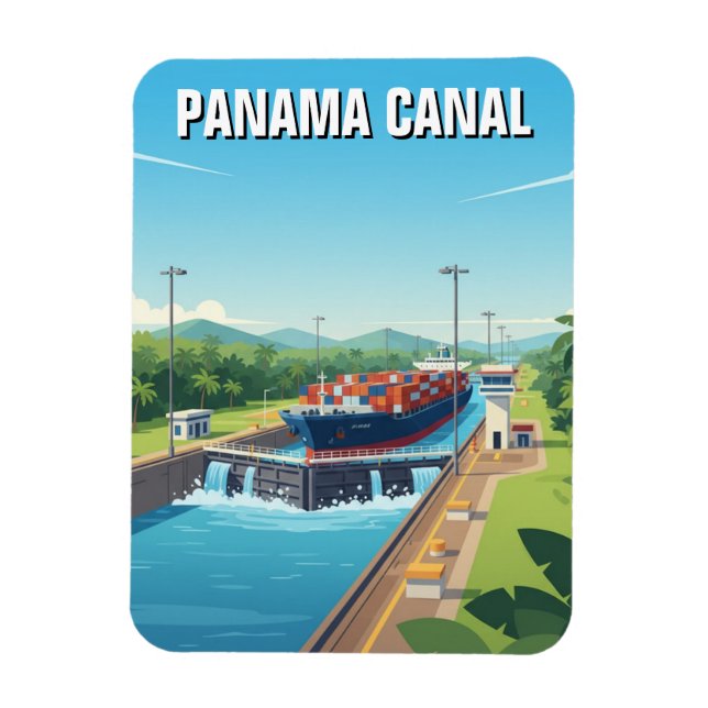Panama-Kanal-Reise Magnet (Vertikal)