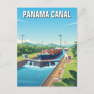 Panama-Kanal-Reise Postkarte