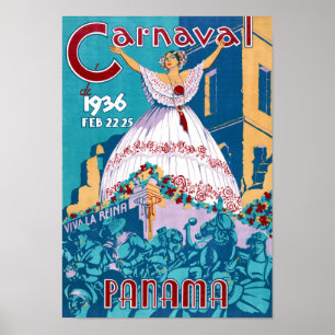 Panama-Karnevals-Vintages Reise-Plakat wieder Poster