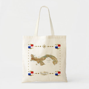 Panama-Karte + Fahnen-Tasche Tragetasche
