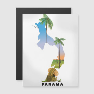 Panama Karte Illustriertes Reiseplakat drucken.