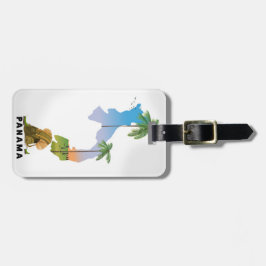 Panama Karte Illustriertes Reiseplakat drucken. Gepäckanhänger