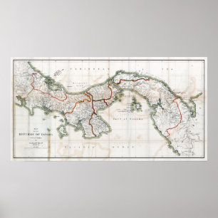 Panama-Karte von 1912 Poster