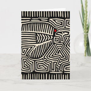 Panama Kuna Indian Mola Pajaro - Schwarz-weiß Karte