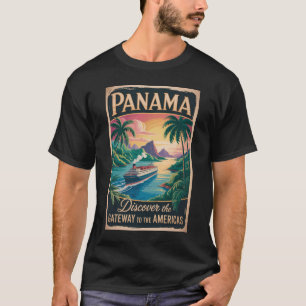 Panama-Landschaftsillustration Reise Kunst Vintage T-Shirt