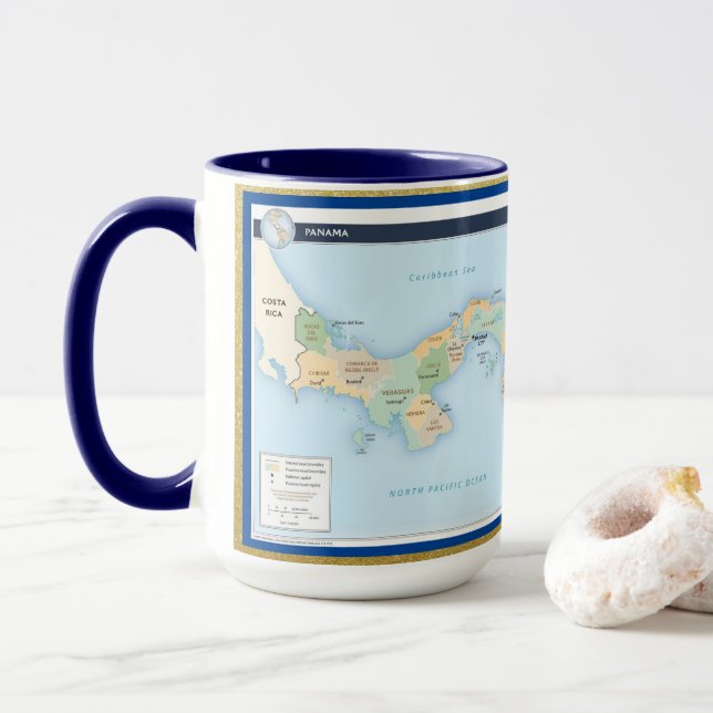 Panama Map Benutzerdefinierte Tasse (Mit Donut)