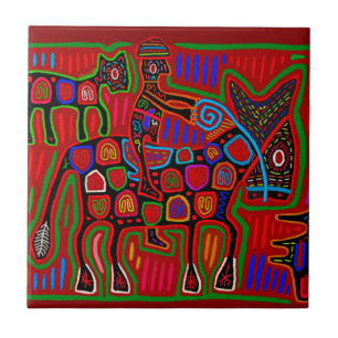 Panama Mola - Rette ein Pferd, reite einen Cowboy Fliese