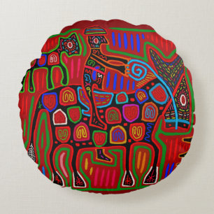 Panama Mola - Rette ein Pferd, reite einen Cowboy Rundes Kissen