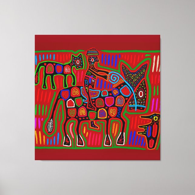 Panama Mola - Rettet einen Pferdeschlitten Leinwanddruck (Vorderseite)