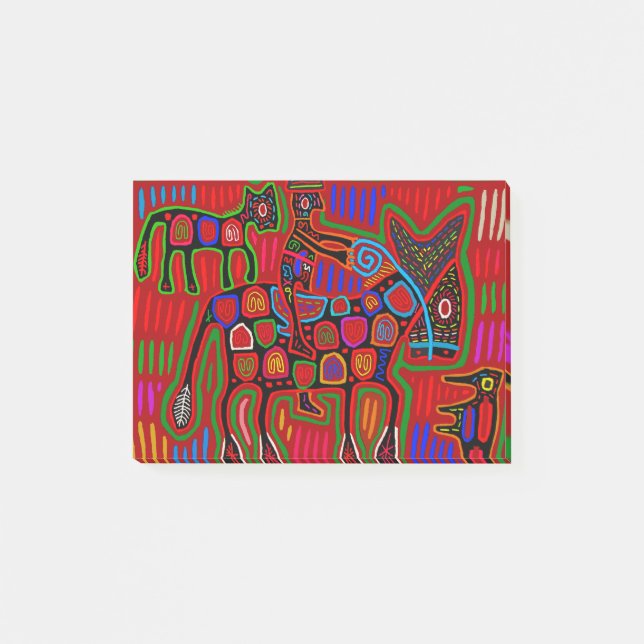 Panama Mola - Rettet einen Pferdeschlitten Post-it Klebezettel (Vorderseite)