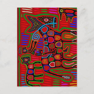 Panama Mola - Rettet einen Pferdeschlitten Postkarte