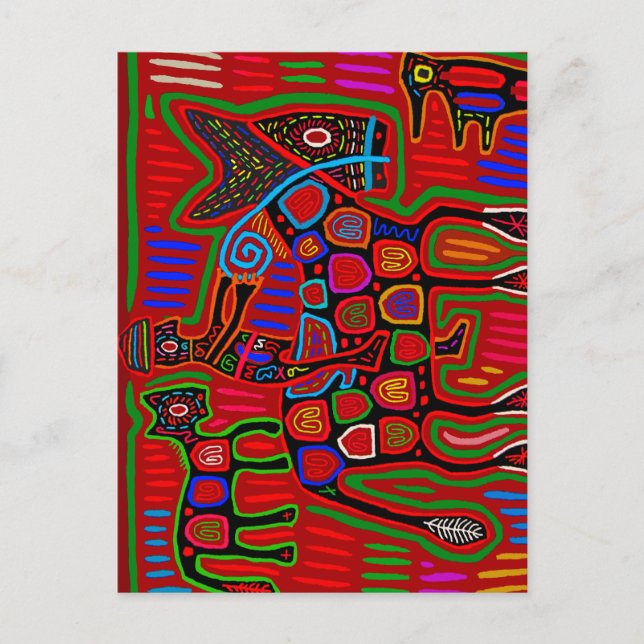 Panama Mola - Rettet einen Pferdeschlitten Postkarte (Vorderseite)