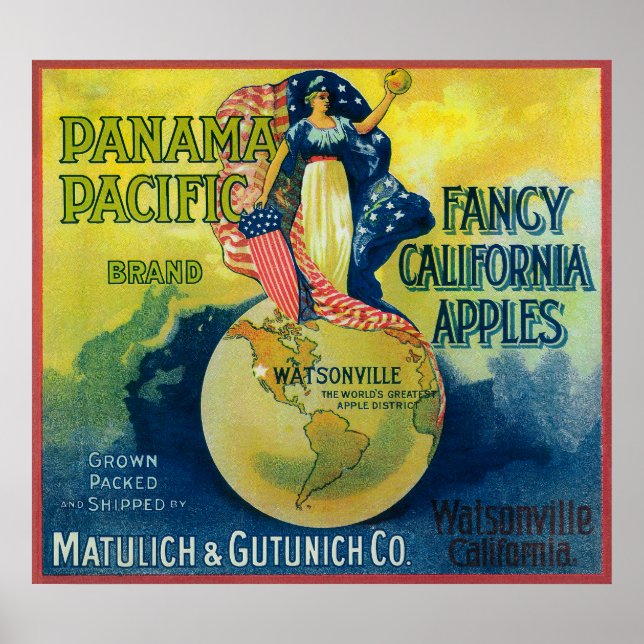 Panama Pacific Apple Crate Label Poster (Vorne)