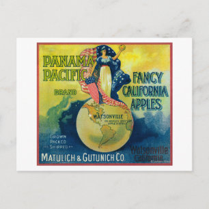 Panama Pacific Apple Crate Label Postkarte