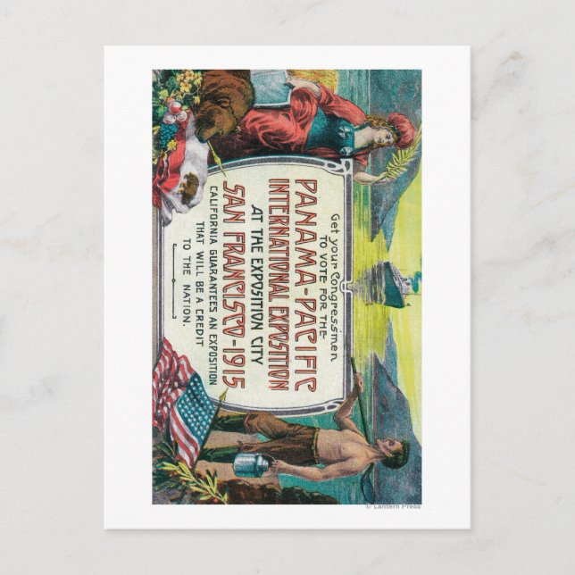 Panama Pacific International Expo Postkarte (Vorderseite)