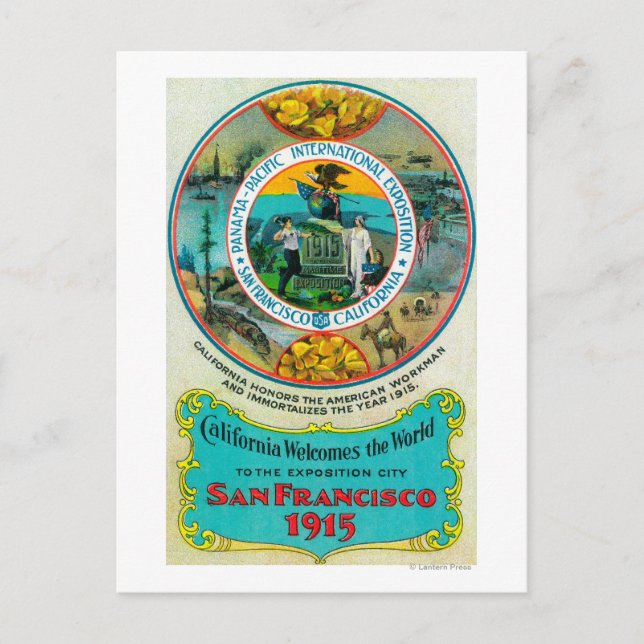 Panama Pacific International Expo Postkarte (Vorderseite)