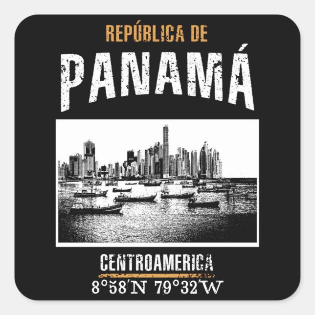 Panama Quadratischer Aufkleber (Vorderseite)