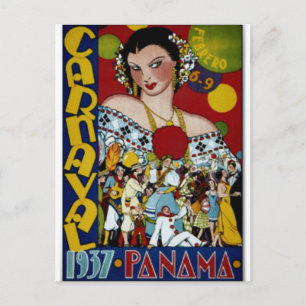 Panama-Reiseplakat, 1937 Postkarte