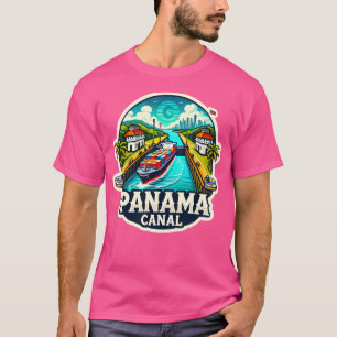 Panama Retro Panama-Kanal-Reiseplakat Reise - T-Shirt