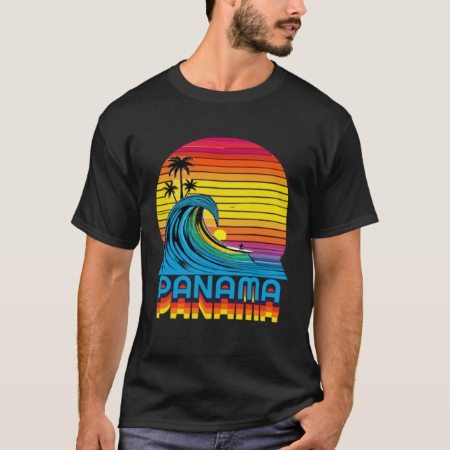 Panama Retro Throwback Surf & Beach Souvenir T-Shirt (Vorderseite)