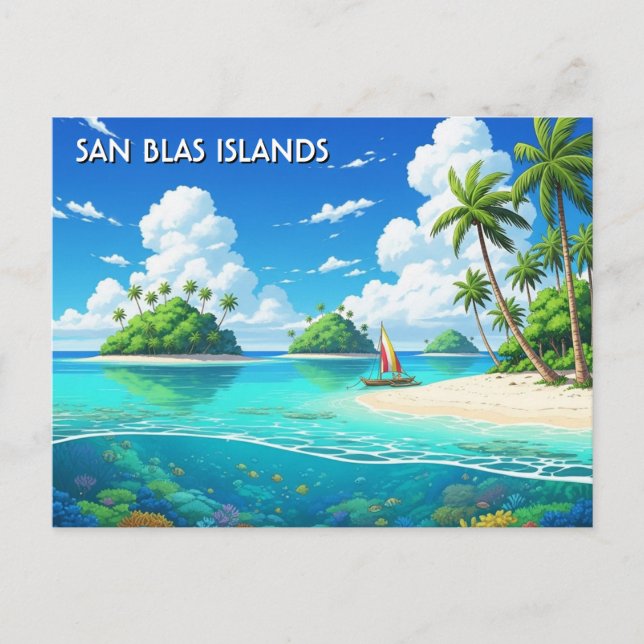 Panama San Blas Inseln Reise  Postkarte (Vorderseite)