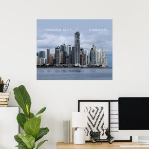 Panama Skyline Poster mit/aus anpassbarem Text