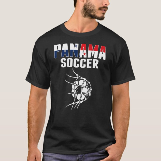 Panama Soccer Ball im Netz Panamaischer Fußballver T-Shirt (Vorderseite)