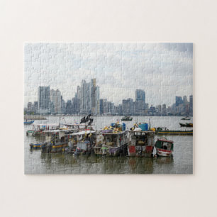 Panama-Stadt Skyline mit Fischerbooten Puzzle