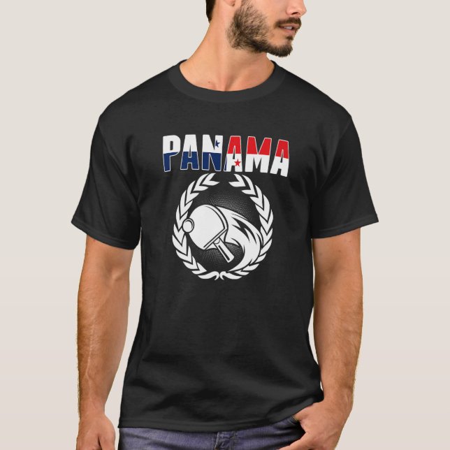 Panama Tischtennis Panamanian Ping Pong Unterstütz T-Shirt (Vorderseite)