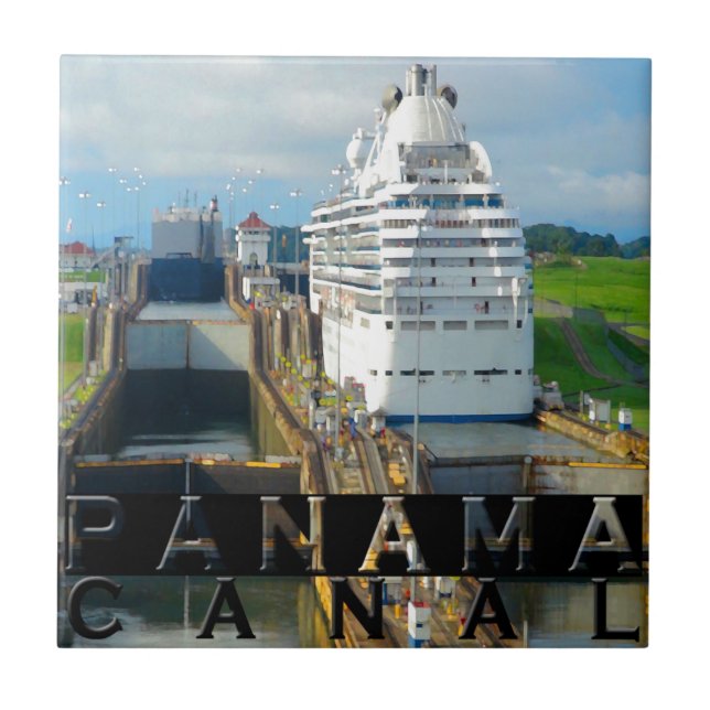 Panamakanal-Andenken Fliese (Vorderseite)