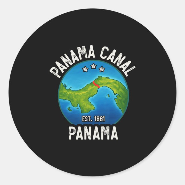 Panamakanal Est.1881  Runder Aufkleber (Vorderseite)