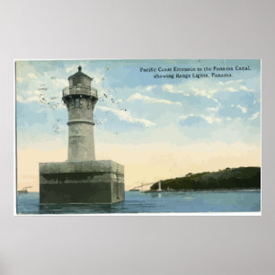 Panamakanal mit Range Lights, Panama, Vintag Poster