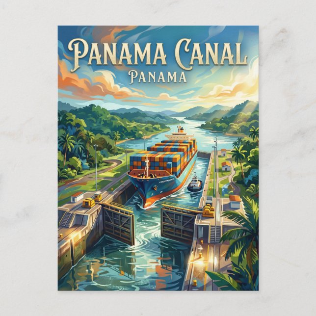 Panamakanal Panama Postkarte (Vorderseite)