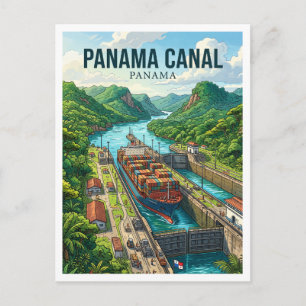 Panamakanal Postkarte