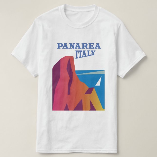 Panarea Italien Vintages Segel-Poster T-Shirt (Design vorne)