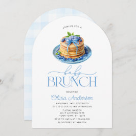 Pancake Baby Brunch Blueberry Babydusche Einladung