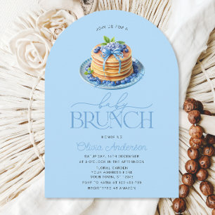 Pancake Baby Brunch Blueberry Babydusche Einladung