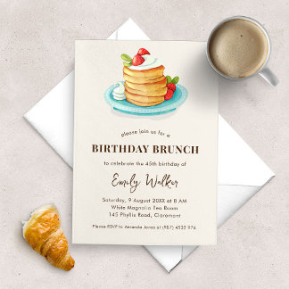 Pancake Birthday Brunch Party Einladung