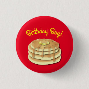 Pancake Birthday Party Flapjack Niedliche Kinder Button