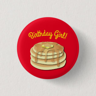 Pancake Birthday Party Flapjack Niedliche Kinder Button