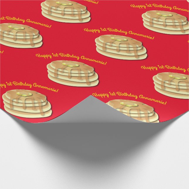 Pancake Birthday Party Flapjack Niedliche Kinder Geschenkpapier (Ecke)