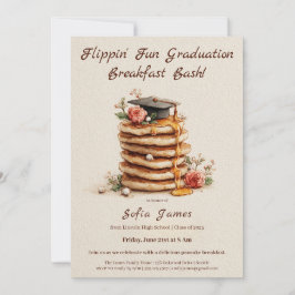 Pancake Brunch Graduation Celebration Invitation Einladung