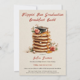 Pancake Brunch Graduation Celebration Invitation Einladung