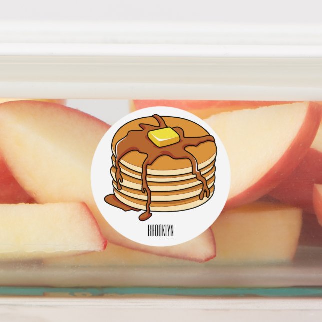 Pancake Cartoon Etiketten (Befestigt)