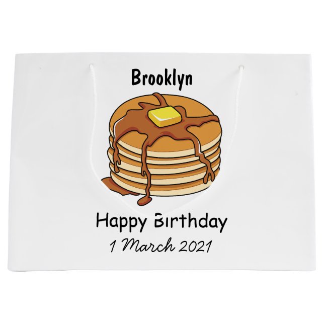 Pancake Cartoon Große Geschenktüte (Vorderseite)