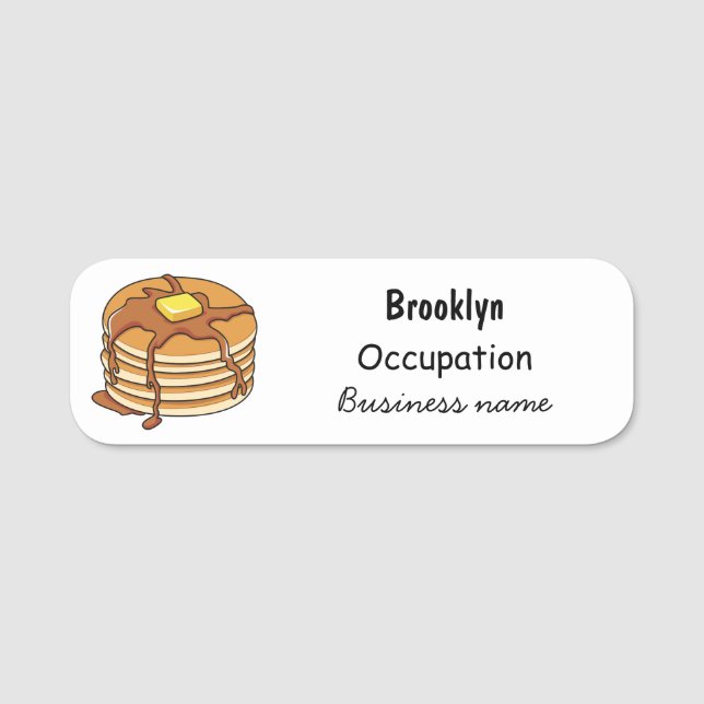 Pancake Cartoon Namensschild (Vorderseite)