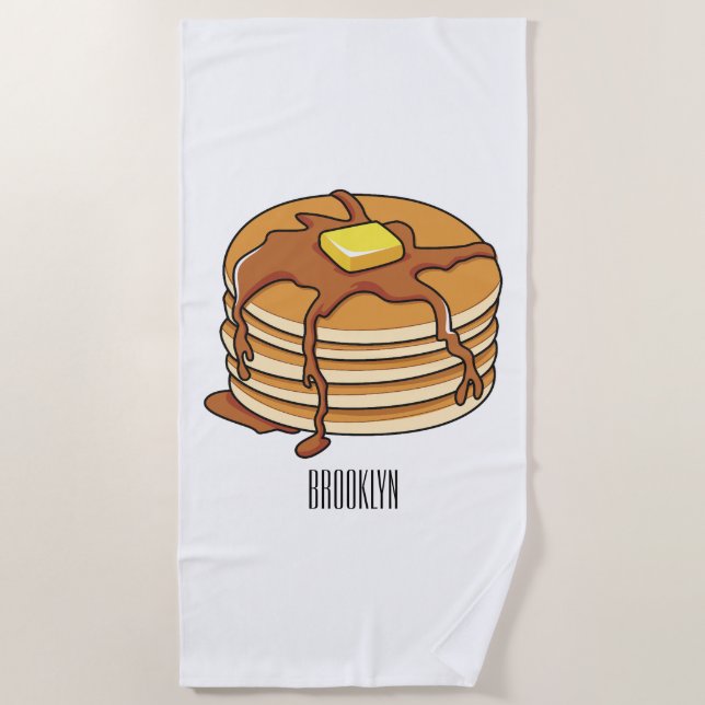 Pancake Cartoon Strandtuch (Vorderseite)
