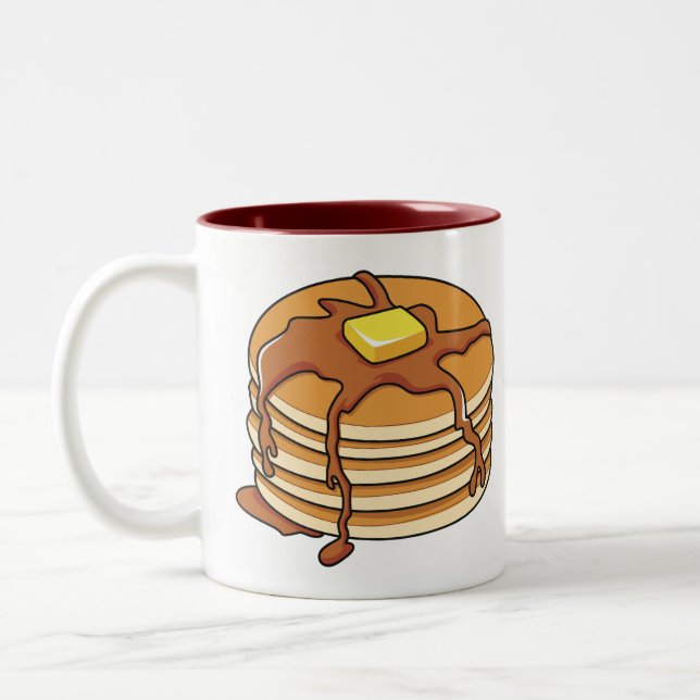 Pancake Cartoon Zweifarbige Tasse (Links)