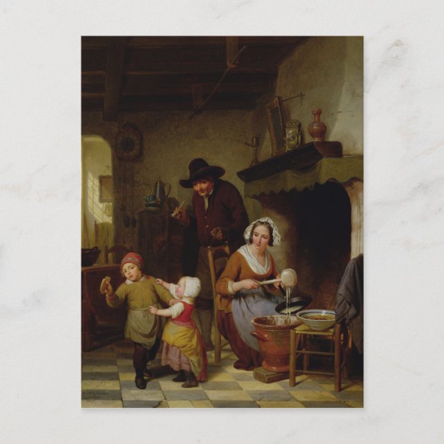Pancake Day, 1845 Postkarte (Vorderseite)