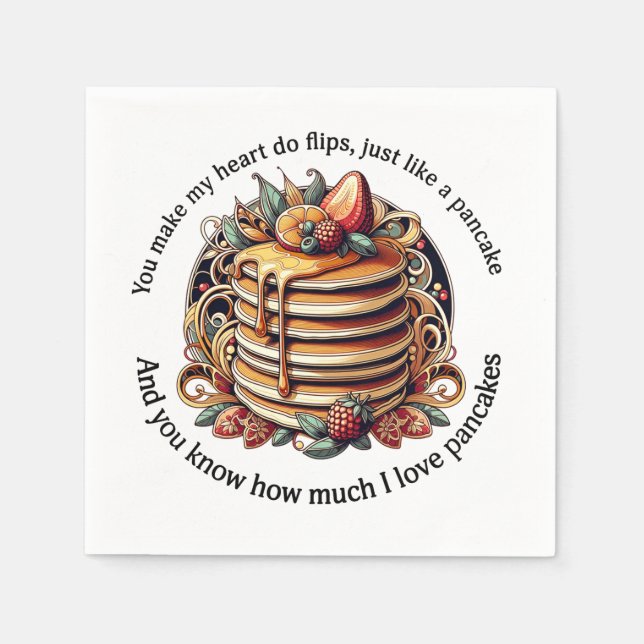 Pancake Drehe Liebe Napkins Serviette (Vorderseite)